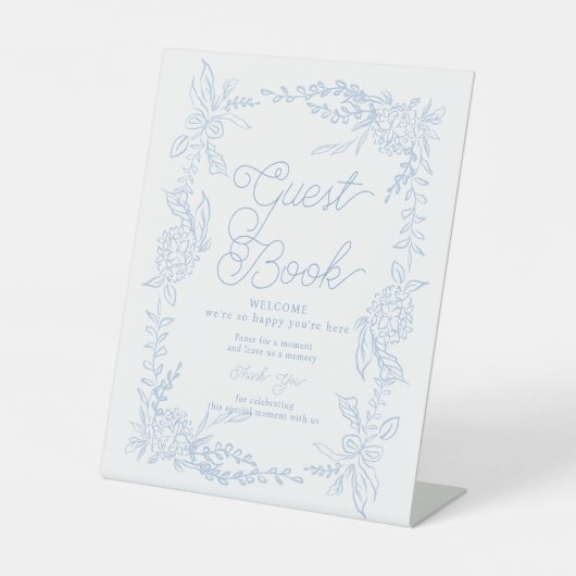 Panneau de table pour livre d'or Hydrangea bleu fr (Recto)