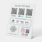 Panneau de table pour paiement par scan du code QR (Recto)
