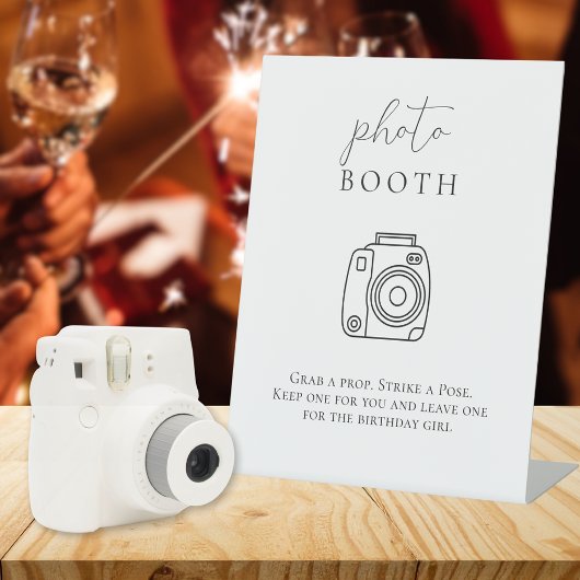 Panneau de table pour photomaton d'anniversaire