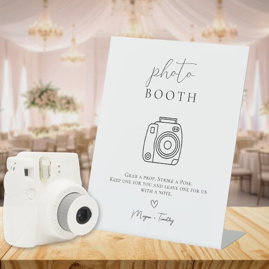 Panneau de table pour photomaton de mariage