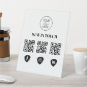 Panneau de table QR Code des médias sociaux person (In SItu)
