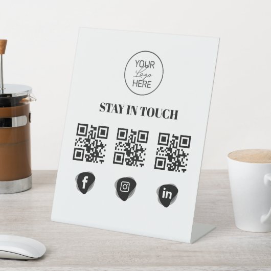 Panneau de table QR Code des médias sociaux person (In SItu)