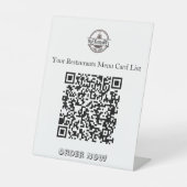 Panneau de table QR de menu de restaurant (Recto)