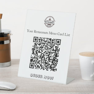 Panneau de table QR de menu de restaurant