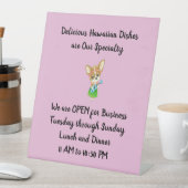 Panneau de table - Restaurant hawaïen en rose (In SItu)