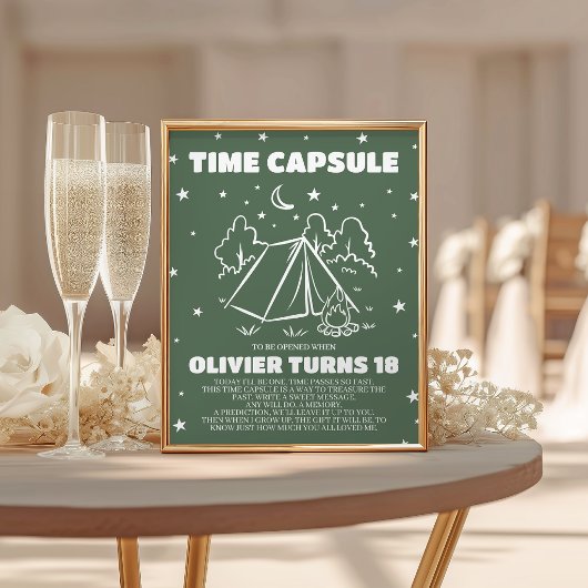Panneau de table Rétro Happy Camper Time Capsule