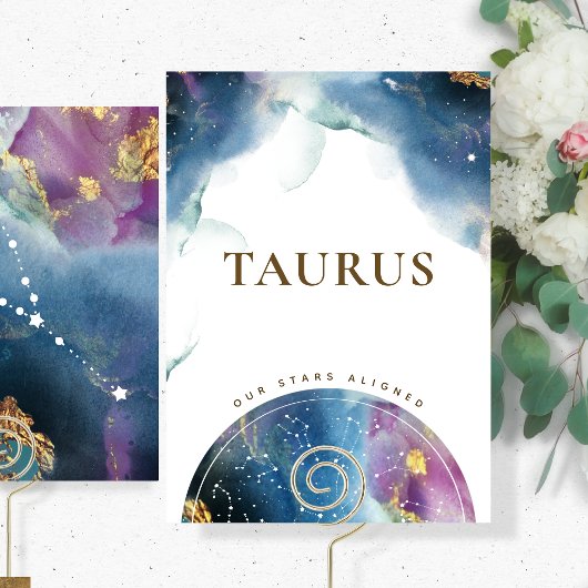Panneau de table Taurus Carte à thème Aquarelle cé
