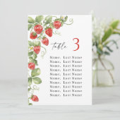 Panneau de table tendance fraise numéro de table (Debout devant)