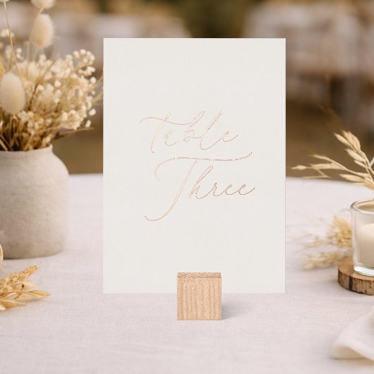 Panneau de Table Trois de Mariage | Carte de Feuil