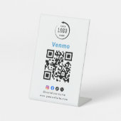 Panneau de table Venmo | Code QR Scan pour payer (Recto)
