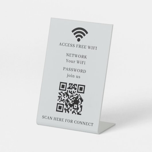 Panneau de table WiFi QR Code | Scannez pour vous (Recto)