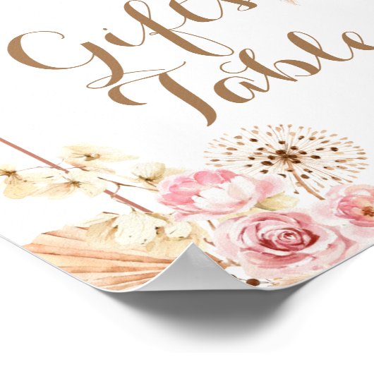 Panneau de tableau Boho rose Floral Pampas Grass C (Coin)