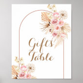 Panneau de tableau Boho rose Floral Pampas Grass C (Devant)