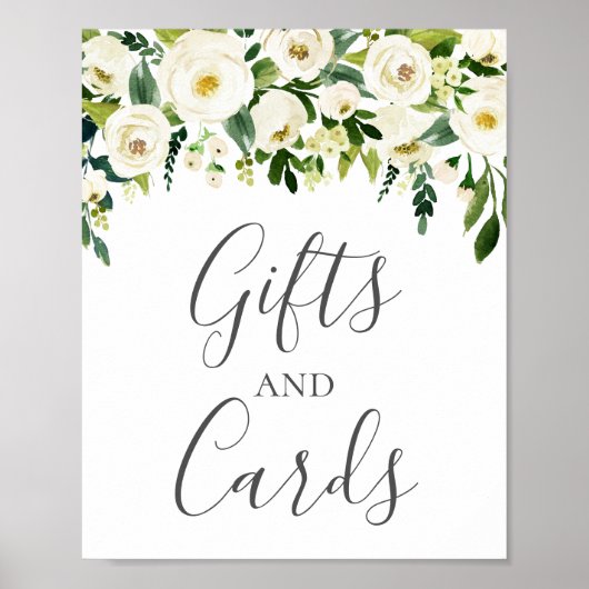 Panneau de tableau Cadeaux et cartes à fleurs blan (Devant)