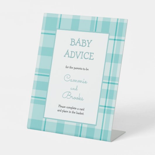 Panneau de tableau des conseils pour bébé turquois (Recto)