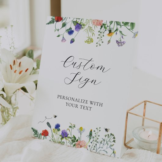 Panneau de texte personnalisé Champs de fleurs sau