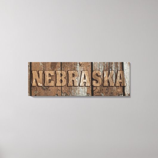 Panneau de toile en bois rustique du Nebraska (Recto)