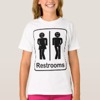 Panneau de toilettes T-shirt filles