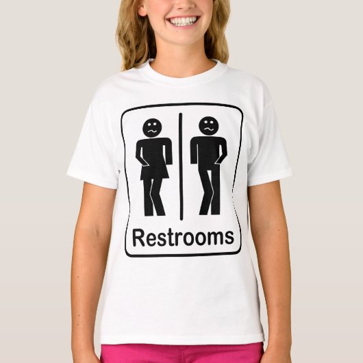 Panneau de toilettes T-shirt filles (Devant)