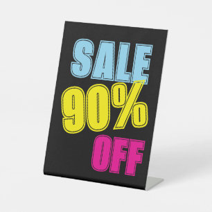 Panneau de vente à 90 % de réduction, signalétique