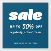 Panneau de vente bleu Bulle Classic Retro (Feuille)