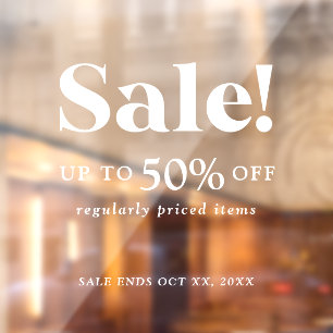 Panneau de vente classique de vente au détail blan