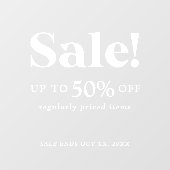 Panneau de vente classique de vente au détail blan (Feuille)