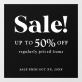 Panneau de vente classique noir et blanc de vente  (Feuille)