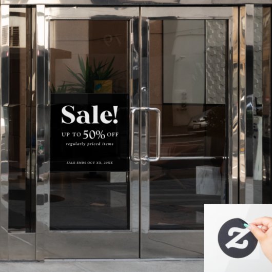 Panneau de vente classique noir et blanc de vente  (Porte de bureau)