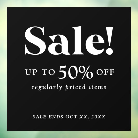 Panneau de vente classique noir et blanc de vente (Feuille 3)