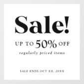Panneau de vente classique noir et blanc de vente (Feuille)
