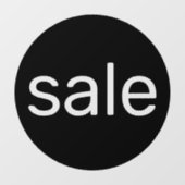 Panneau de vente ronde noir transparent clin de fe (Feuille)