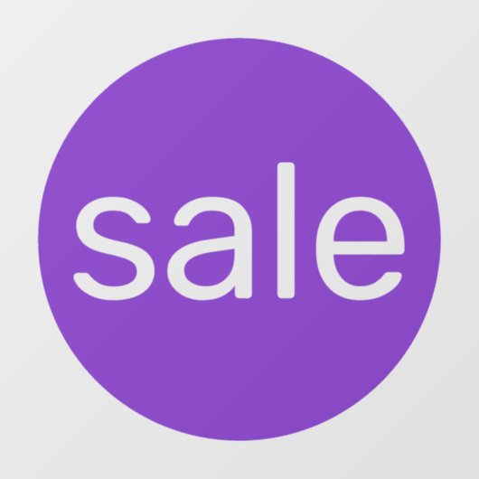 Panneau de vente ronde violet transparent clouage (Feuille)