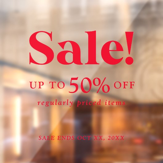 Panneau de vente rouge classique de vente au détai (Feuille 2)