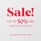 Panneau de vente rouge classique de vente au détai (Feuille)