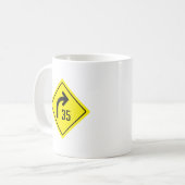 Panneau de vitesse Curve-Advisory | Mug classique (Devant gauche)