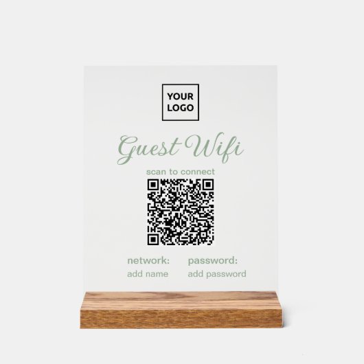 Panneau de WiFi invité transparent avec code QR  (Recto)