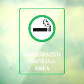 Panneau de zone fumeur vert et blanc en métal A-ca (Feuille 3)