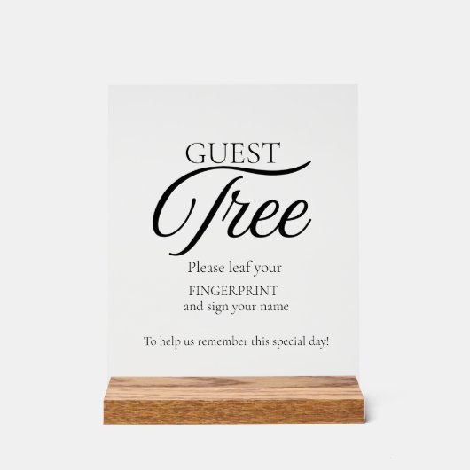 Panneau d'empreintes digitales de l'arbre Mariage (Recto)