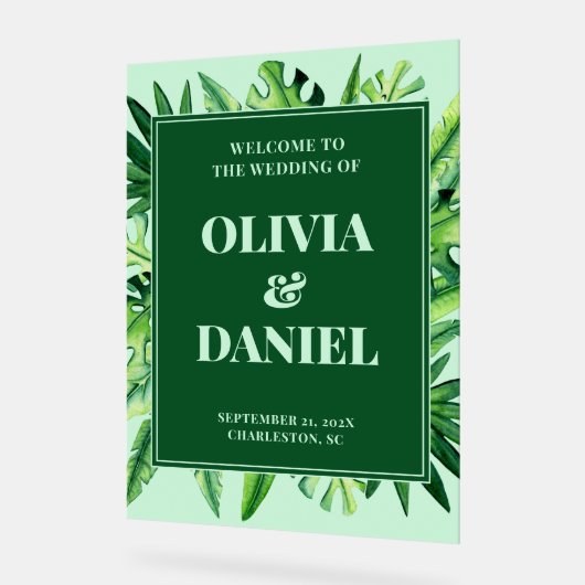 Panneau d'entrée de verdure tropicale (Angle)