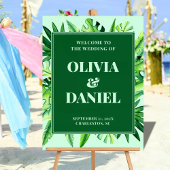 Panneau d'entrée de verdure tropicale