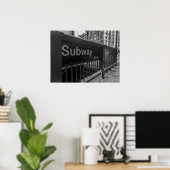 Panneau d'entrée du métro New York City Poster (Bureau à domicile)