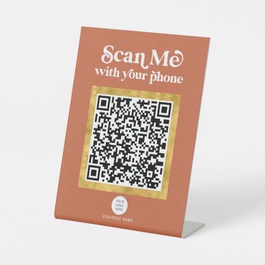 Panneau d'entreprise de code QR moderne en terre c (Recto)