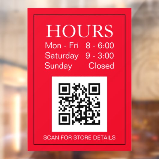 Panneau des heures d'ouverture, code QR, texte bla (Feuille 2)