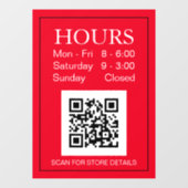 Panneau des heures d'ouverture, code QR, texte bla (Feuille)