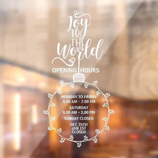 Panneau des heures d'ouverture pour les fêtes, Noë (Feuille 2)