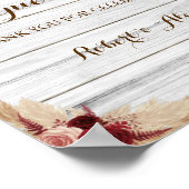 Panneau d'Herbe de Pampa Livre d'or Mariage (Coin)