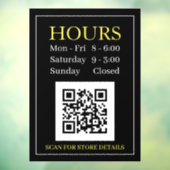 Panneau d'heures d'ouverture du magasin, code QR, (Feuille 3)