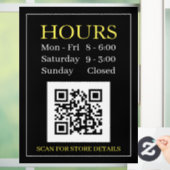 Panneau d'heures d'ouverture du magasin, code QR, (Maison)