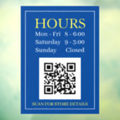 Panneau d'heures d'ouverture du magasin, code QR,  (Feuille 3)